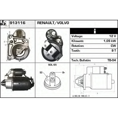 Foto Motorino d'avviamento EDR 913116