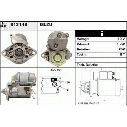 Foto Motor de arranque EDR 913148