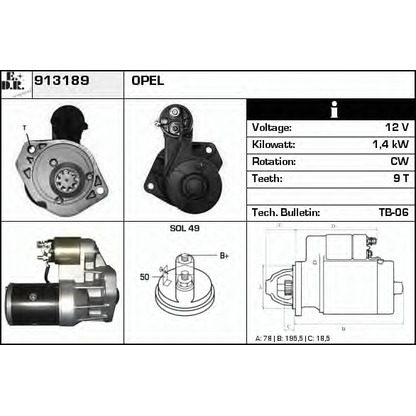 Foto Motorino d'avviamento EDR 913189