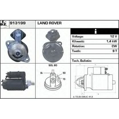 Foto Motor de arranque EDR 913199