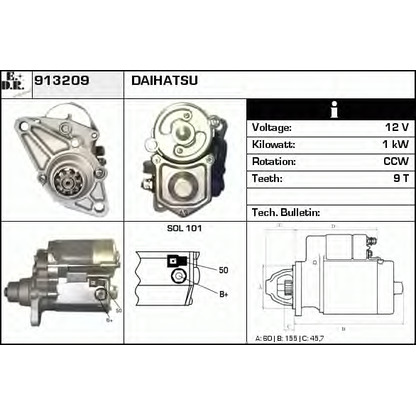 Foto Motorino d'avviamento EDR 913209