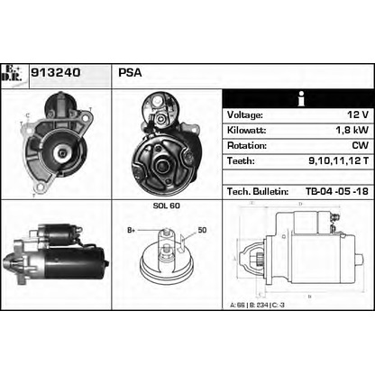 Foto Motorino d'avviamento EDR 913240