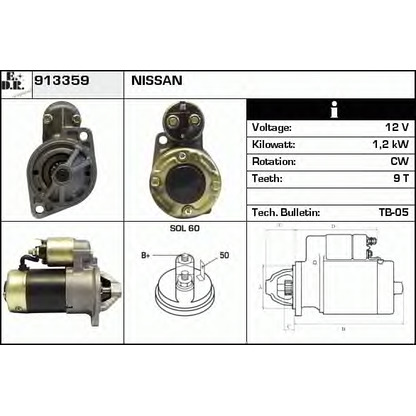 Foto Motor de arranque EDR 913359