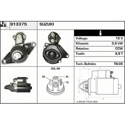 Foto Motor de arranque EDR 913375