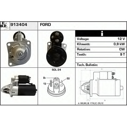 Foto Motor de arranque EDR 913404