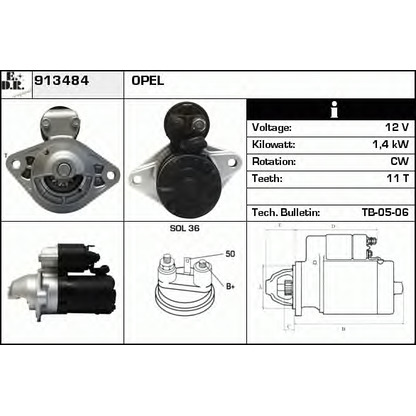 Foto Motor de arranque EDR 913484