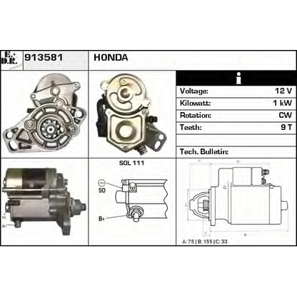 Foto Motorino d'avviamento EDR 913581