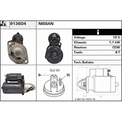 Foto Motor de arranque EDR 913604