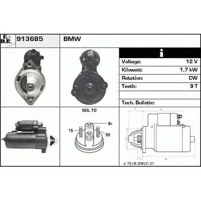 Foto Motor de arranque EDR 913685