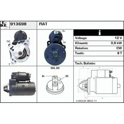 Foto Motor de arranque EDR 913698