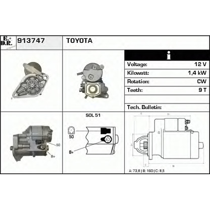 Foto Motor de arranque EDR 913747