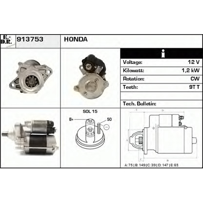 Foto Motor de arranque EDR 913753