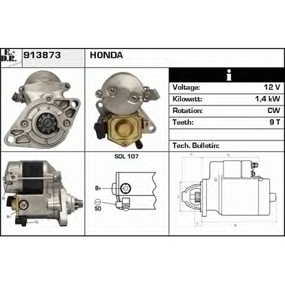 Foto Motor de arranque EDR 913873