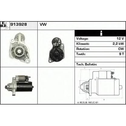 Foto Motor de arranque EDR 913928