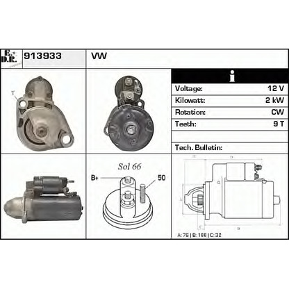 Foto Motor de arranque EDR 913933