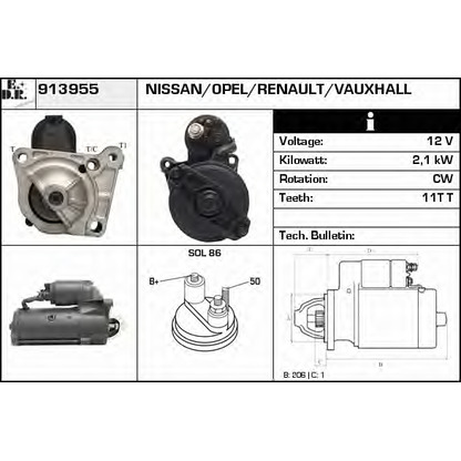 Foto Motor de arranque EDR 913955