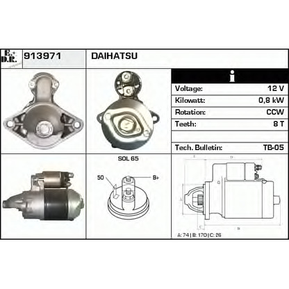 Foto Motor de arranque EDR 913971