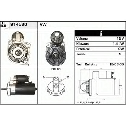 Foto Motorino d'avviamento EDR 914580