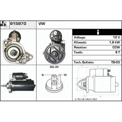 Zdjęcie Rozrusznik EDR 915970