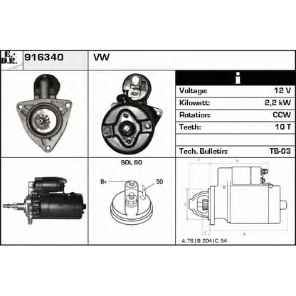 Foto Motorino d'avviamento EDR 916340