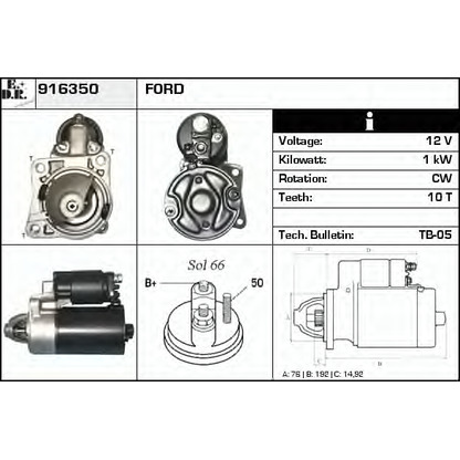 Foto Motor de arranque EDR 916350