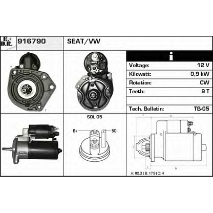 Foto Motorino d'avviamento EDR 916790