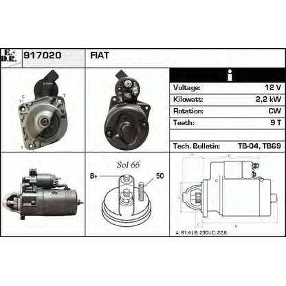 Foto Motor de arranque EDR 917020