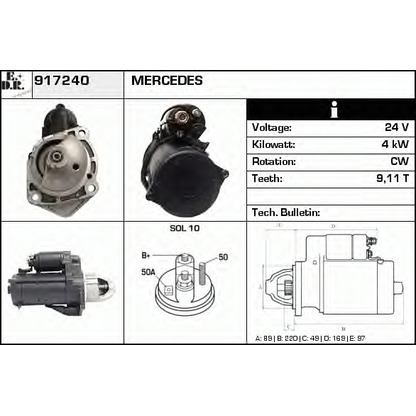 Foto Motor de arranque EDR 917240