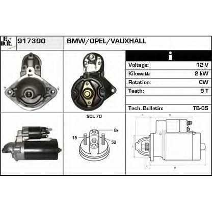 Foto Motor de arranque EDR 917300