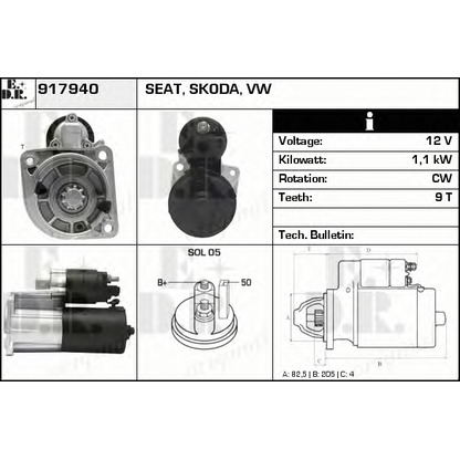 Foto Motor de arranque EDR 917940