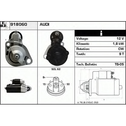 Foto Motorino d'avviamento EDR 918060