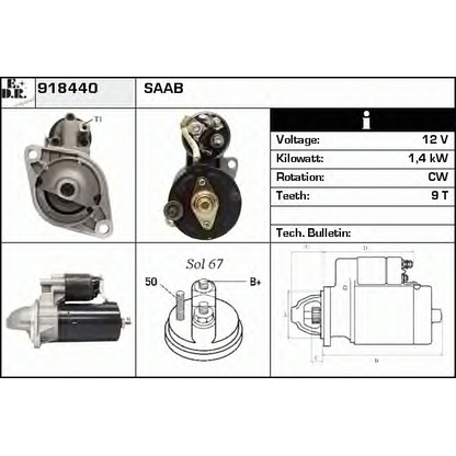 Foto Motor de arranque EDR 918440