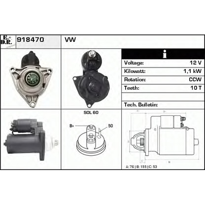 Foto Motorino d'avviamento EDR 918470