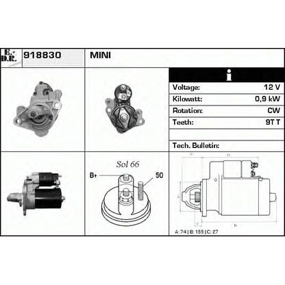 Foto Motor de arranque EDR 918830