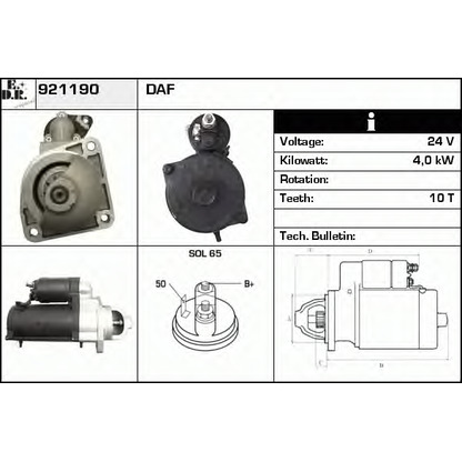 Foto Motor de arranque EDR 921190