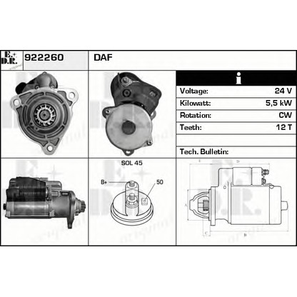 Foto Motor de arranque EDR 922260