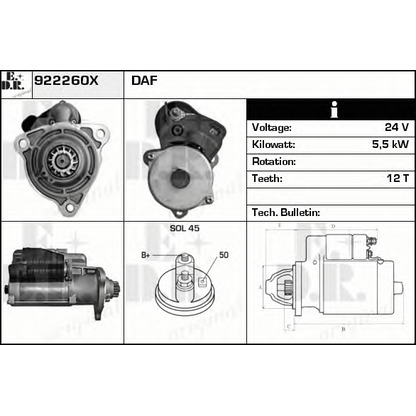 Foto Motor de arranque EDR 922260X