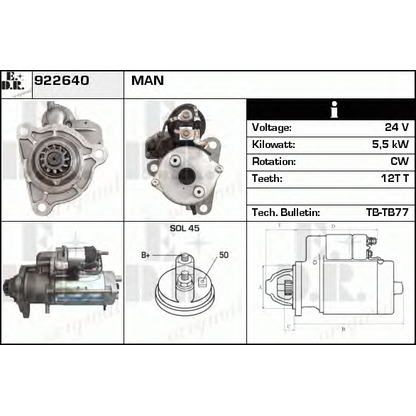 Foto Motor de arranque EDR 922640