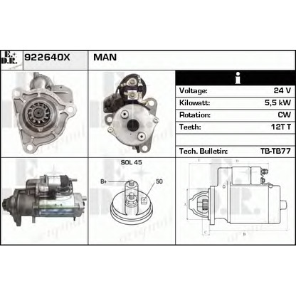 Foto Motor de arranque EDR 922640X