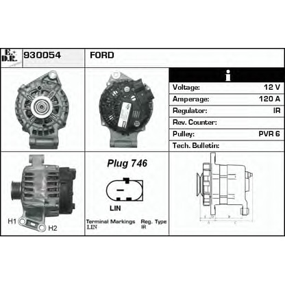 Zdjęcie Alternator EDR 930054