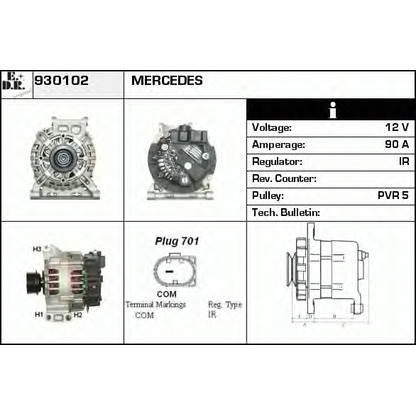 Zdjęcie Alternator EDR 930102