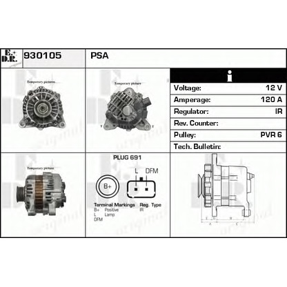 Zdjęcie Alternator EDR 930105