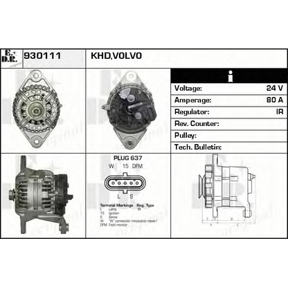 Zdjęcie Alternator EDR 930111