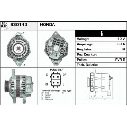 Zdjęcie Alternator EDR 930143