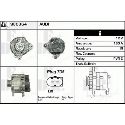 Zdjęcie Alternator EDR 930364