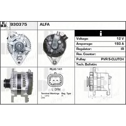 Zdjęcie Alternator EDR 930375