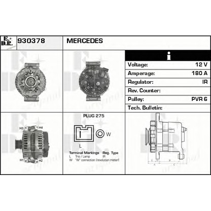 Zdjęcie Alternator EDR 930378