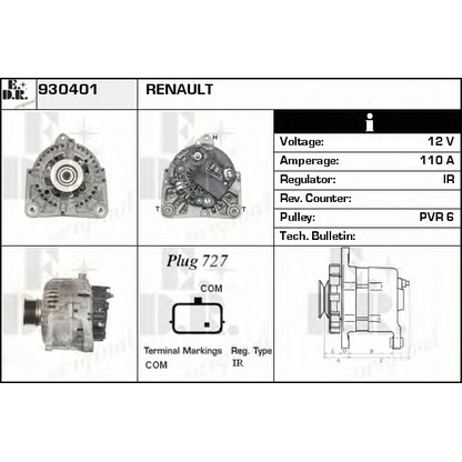 Foto Alternador EDR 930401