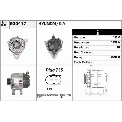 Zdjęcie Alternator EDR 930417