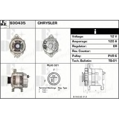 Foto Alternador EDR 930435